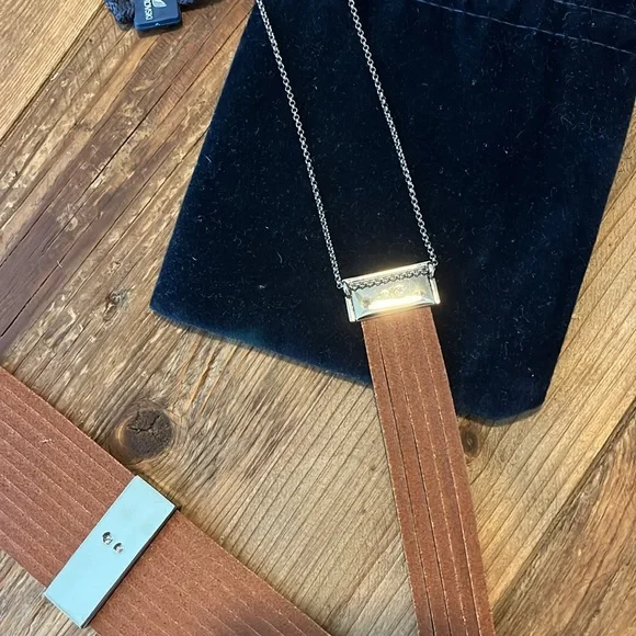 Swarovski Leather and Crystal Matching Necklace and Bracelet - Picture 7 of 11